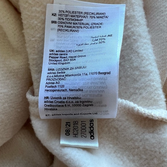 Adidas Originals Adicolor Cropped Cream Hoodie XS. - Picture 16 of 16